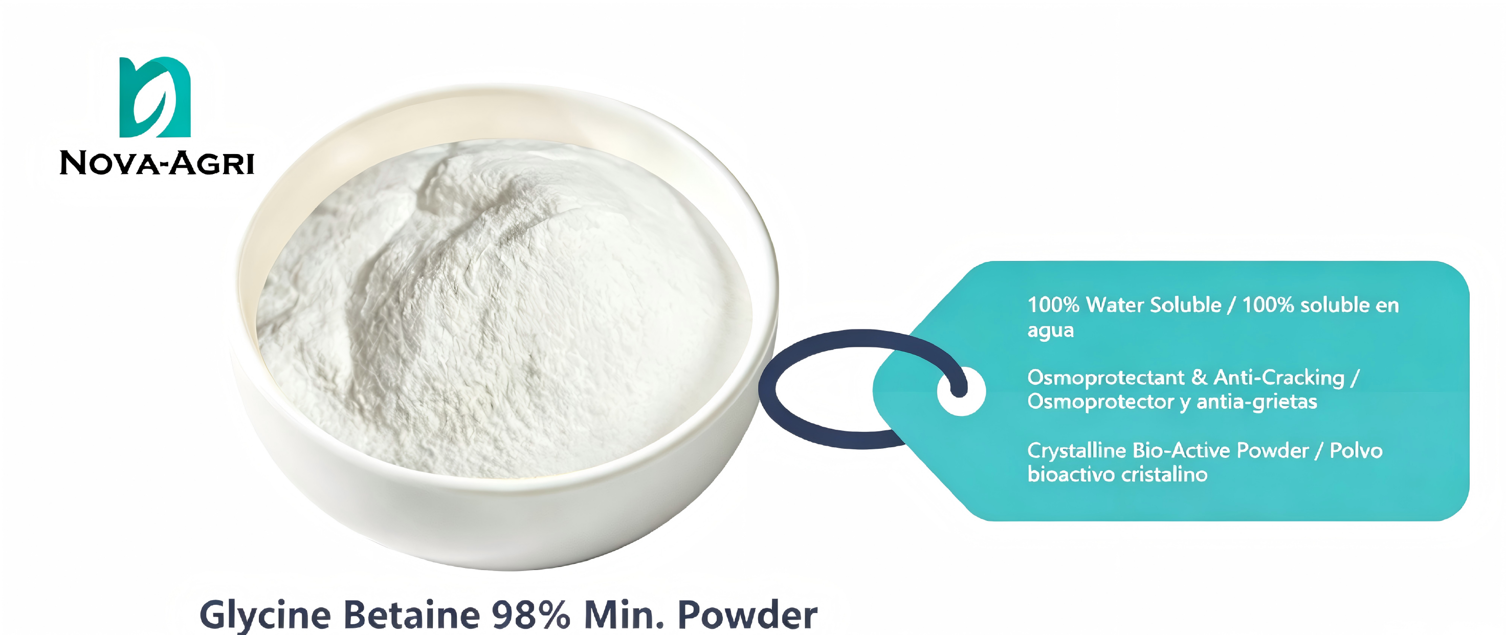Bulk Glycine Betaine 98% crystalline powder osmoprotectant for anti-cracking and fruit quality enhancement from China factory