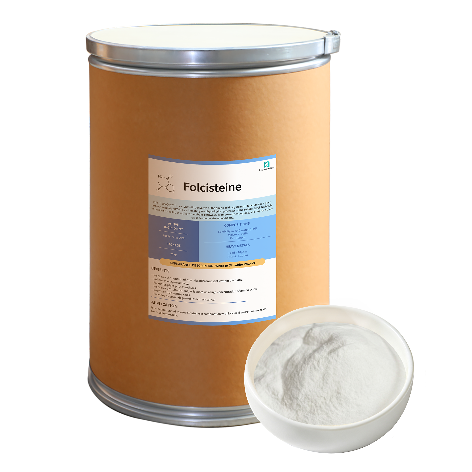 High purity Folcisteine NATCA 99% TC powder for plant biostimulant manufacturer