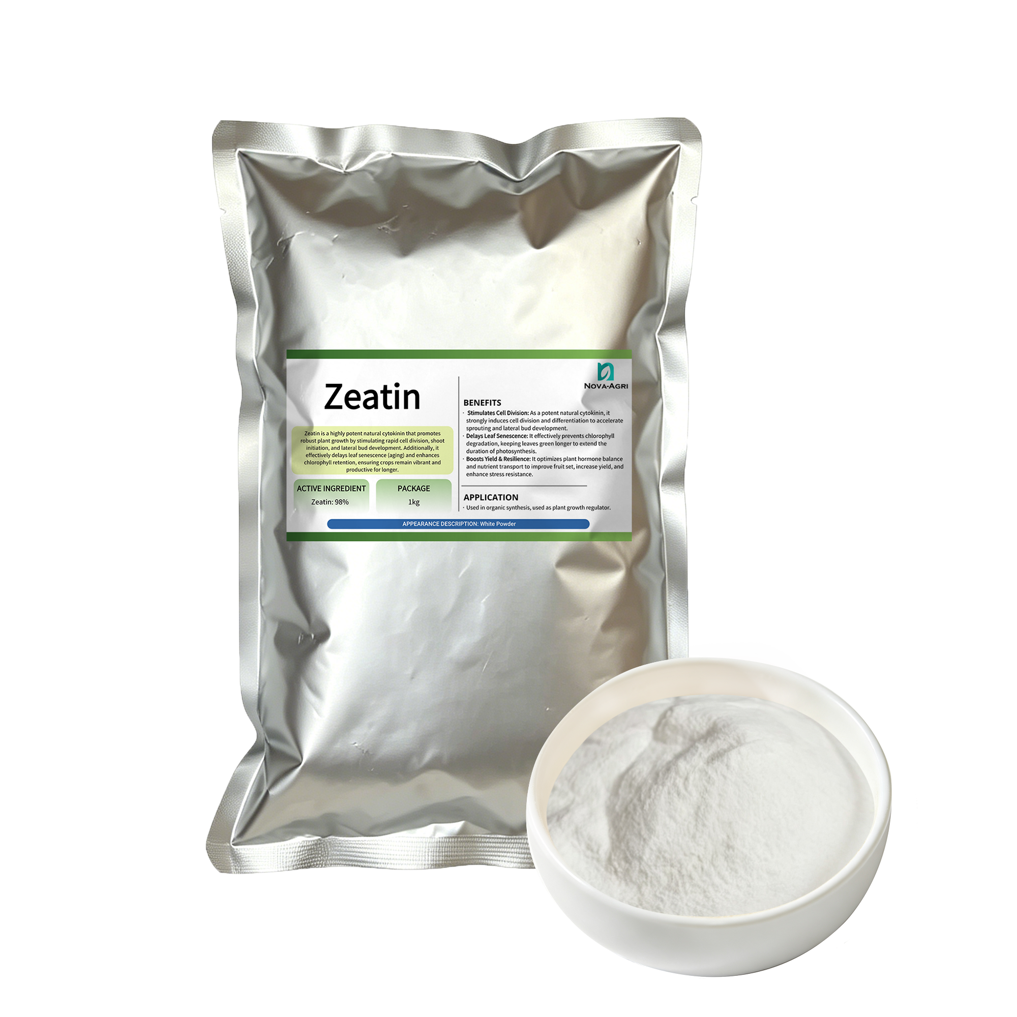 Bulk supply trans-Zeatin 98% TC natural cytokinin high purity powder CAS 13114-27-7 from china factory supplier.