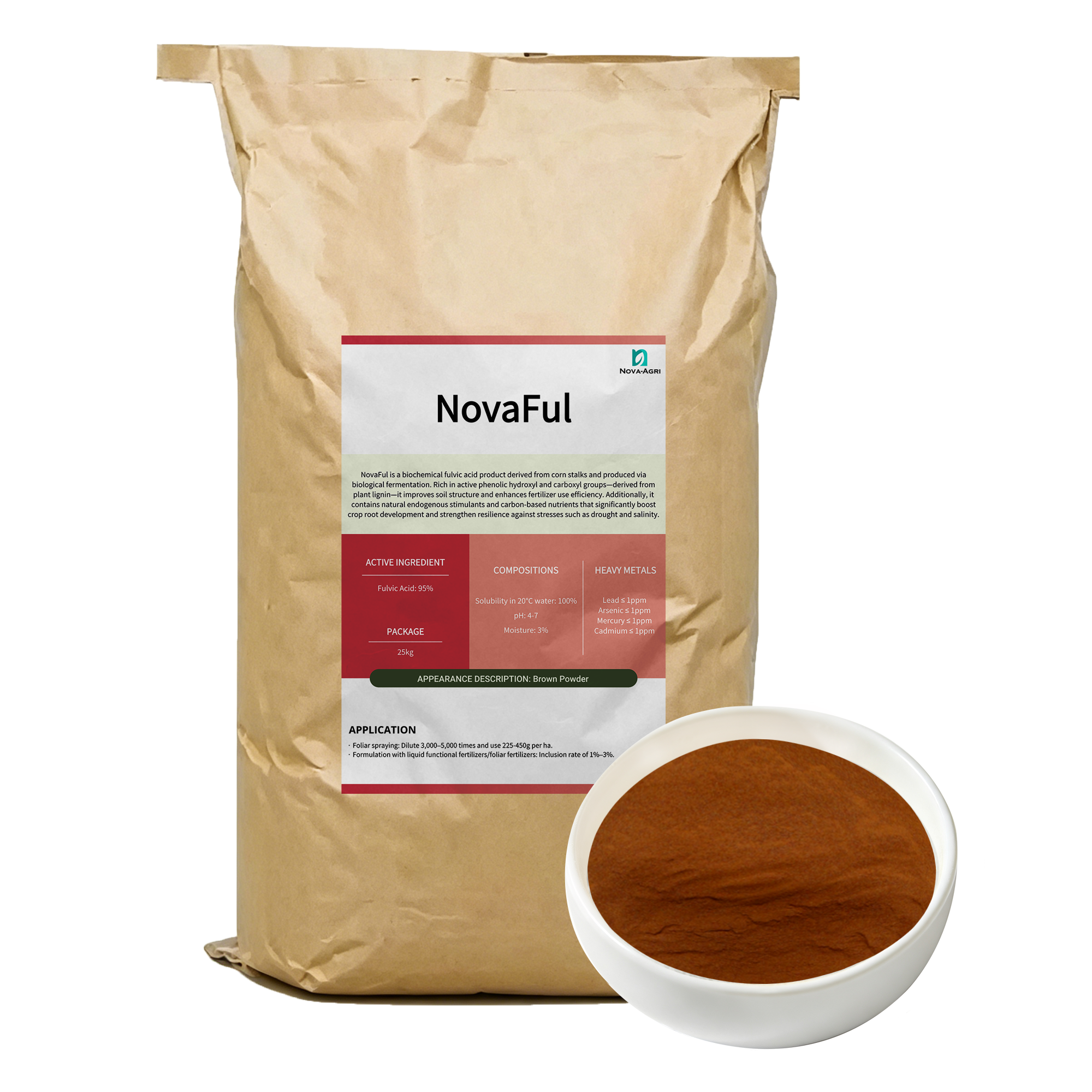 100% plant-derived corn stalk bio-fulvic acid 95% powder high-purity biostimulant sample supplied by direct China factory